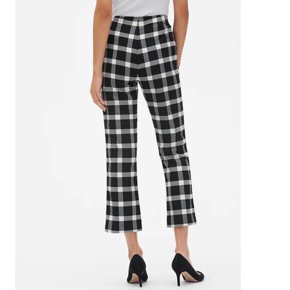 GAP Black and White Plaid High Rise Kick Pant - Picture 5 of 7